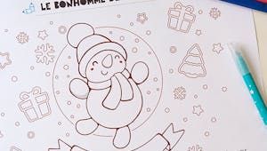 Coloriage de Noël : le bonhomme de neige