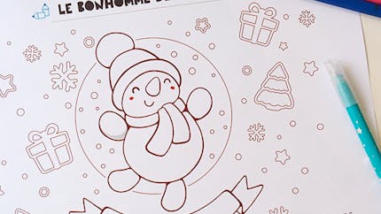 Coloriage de Noël : le bonhomme de neige