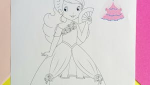 Coloriage de princesse avec modèle