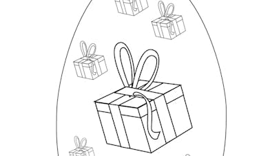 Coloriage des cadeaux dans un œuf de Pâques Coloriage des cadeaux dans un œuf de Pâques