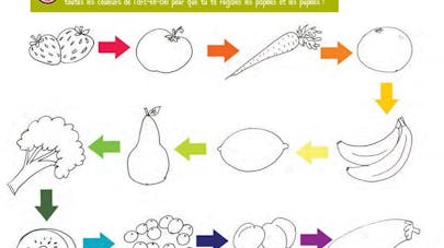 Coloriage des légumes arc-en-ciel Coloriage des légumes arc-en-ciel