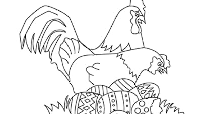 Coloriage des poules de Pâques Coloriage des poules de Pâques