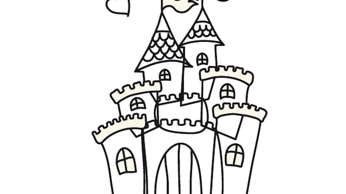 Coloriage du château dans les nuages  MOMES.net