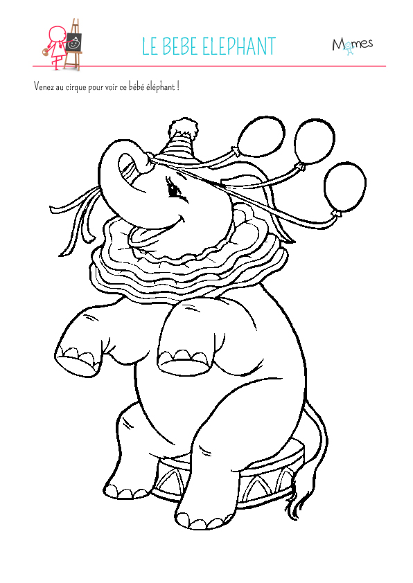 Coloriage Du Cirque Bebe Elephant Momes Net Coloriage Du Cirque Bebe Elephant Momes Net