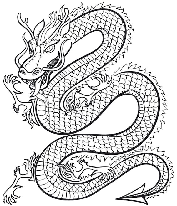 Coloriage du dragon chinois