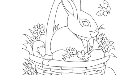 Coloriage du lapin de Pâques