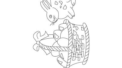 Coloriage du panier d'œufs de Pâques Coloriage du panier d'œufs de Pâques
