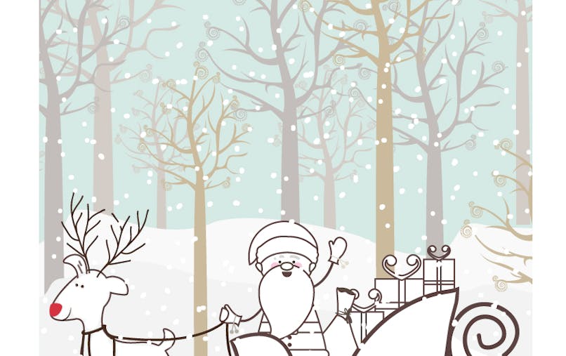 Coloriage du Père Noël et son traineau | MOMES.net Coloriage du Père Noël et son traineau | MOMES.net