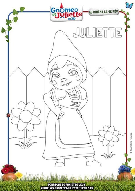 Coloriage Gnomeo et Juliette 2