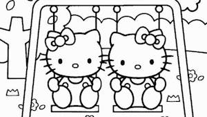 Coloriage Hello Kitty au parc