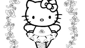 Coloriage Hello Kitty petite danseuse