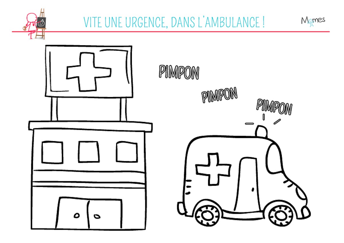 Coloriage Lambulance Momes