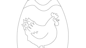 Coloriage L'œuf de Pâques avec une cocotte