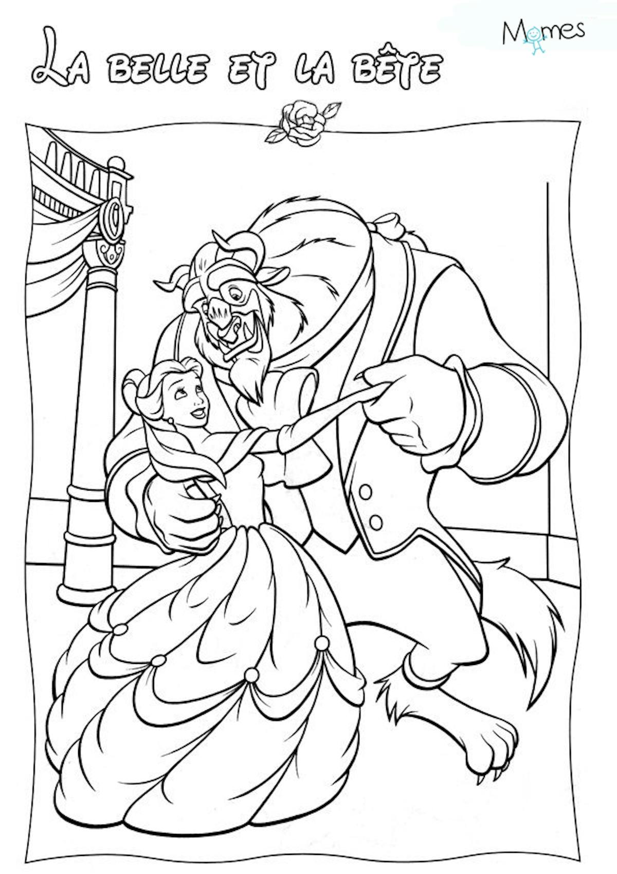 Image La Belle Et La Bête à Imprimer Coloriage la belle et la bete | MOMES