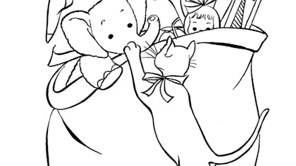 Coloriage la hotte du Père Noël  MOMES.net