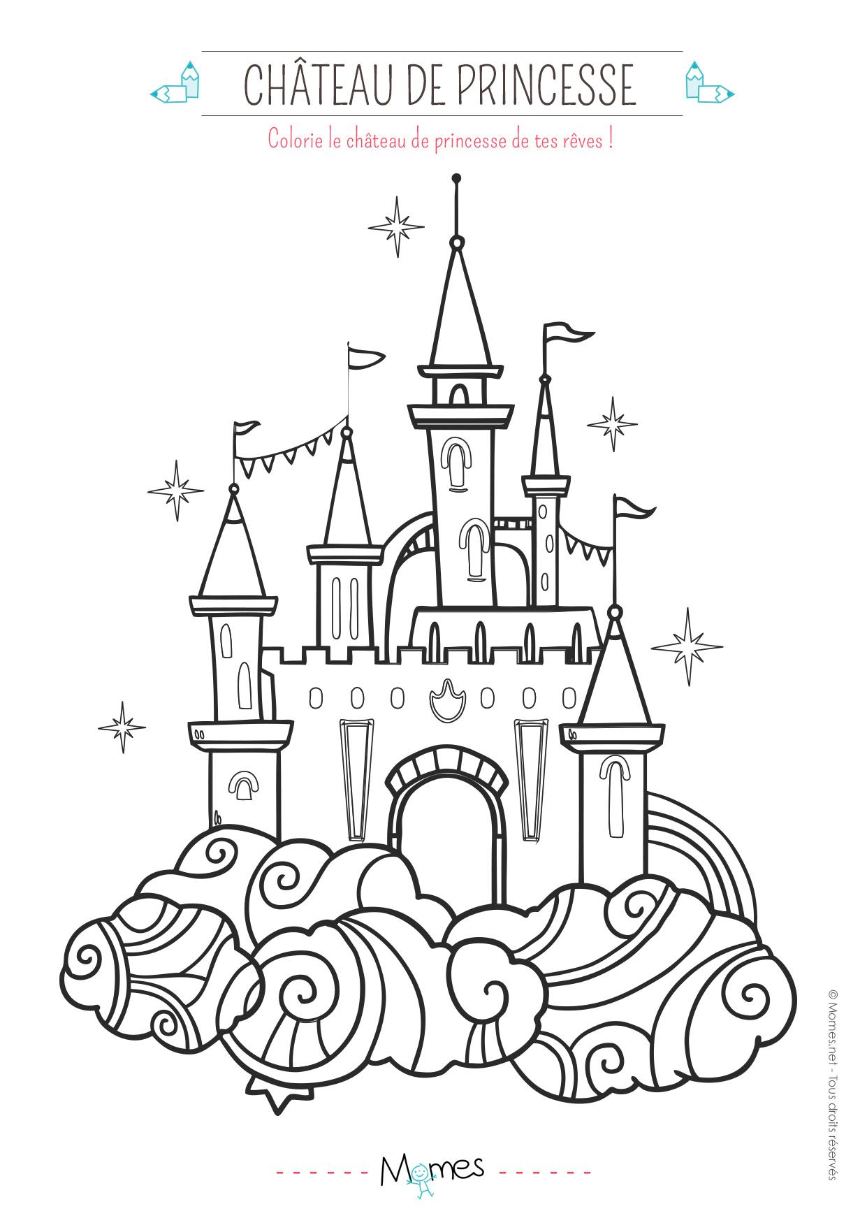 Coloriage Le Chateau De Princesse Momes Net