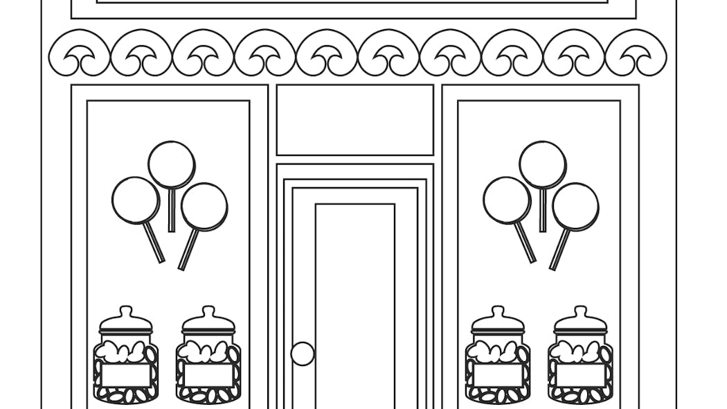 Coloriage  le magasin  de bonbons MOMES net  Coloriage  le magasin  de bonbons MOMES net