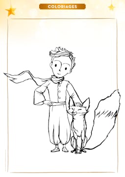 Coloriage le Petit Prince et le Renard  MOMES.net