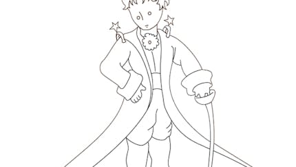 Coloriage le Petit Prince: le Petit Prince en costume