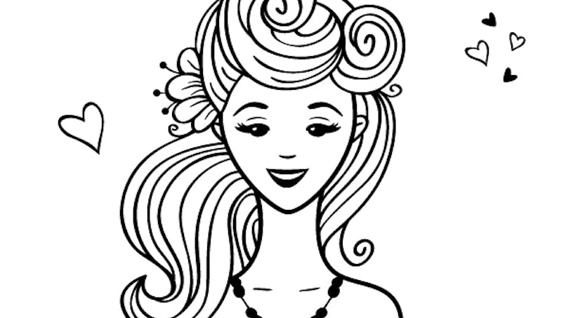 Coloriage : Les coquettes à coiffer 1 | MOMES.net
