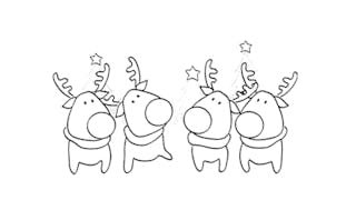 Coloriage Les rennes du Père Noël | MOMES.net Coloriage Les rennes du Père Noël | MOMES.net