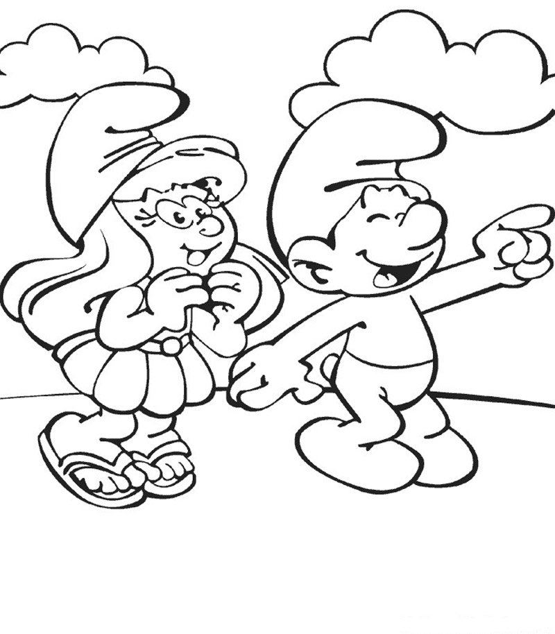 Coloriage Schtroumpfette A La Plage Momes Net Coloriage Schtroumpfette A La Plage Momes Net