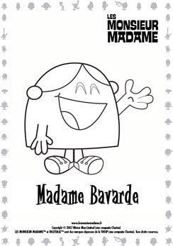 Coloriage Madame Bavarde