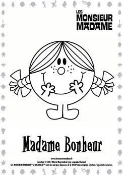 Coloriage Madame Bonheur Momes Net