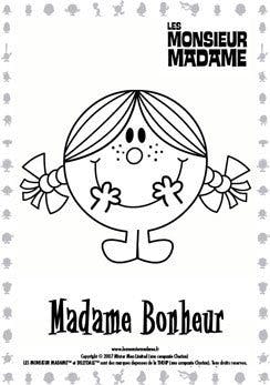 Coloriage Madame Bonheur