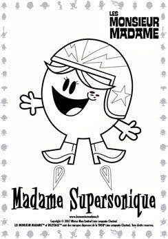 Coloriage Madame Supersonique