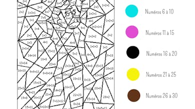 Coloriage magique à imprimer les additions MOMES