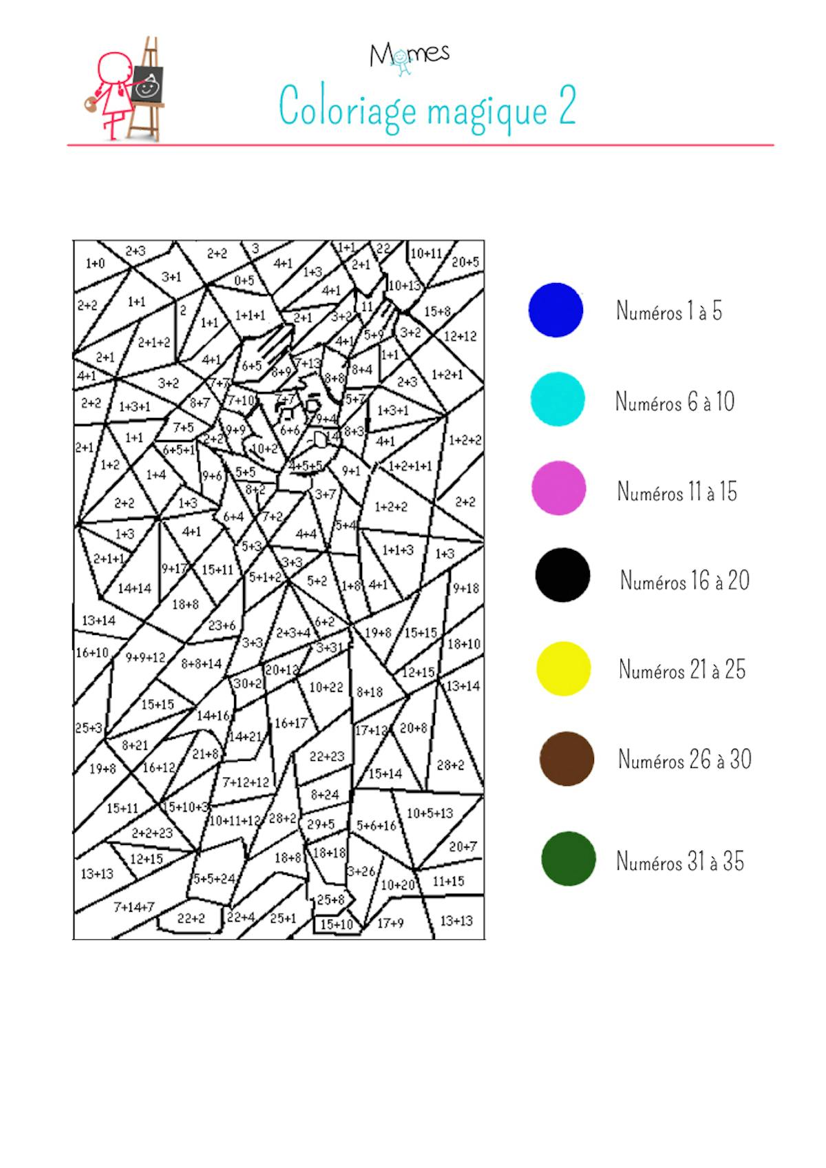 Coloriages Coloriage magique (Éducatifs) – Dessins à colorier