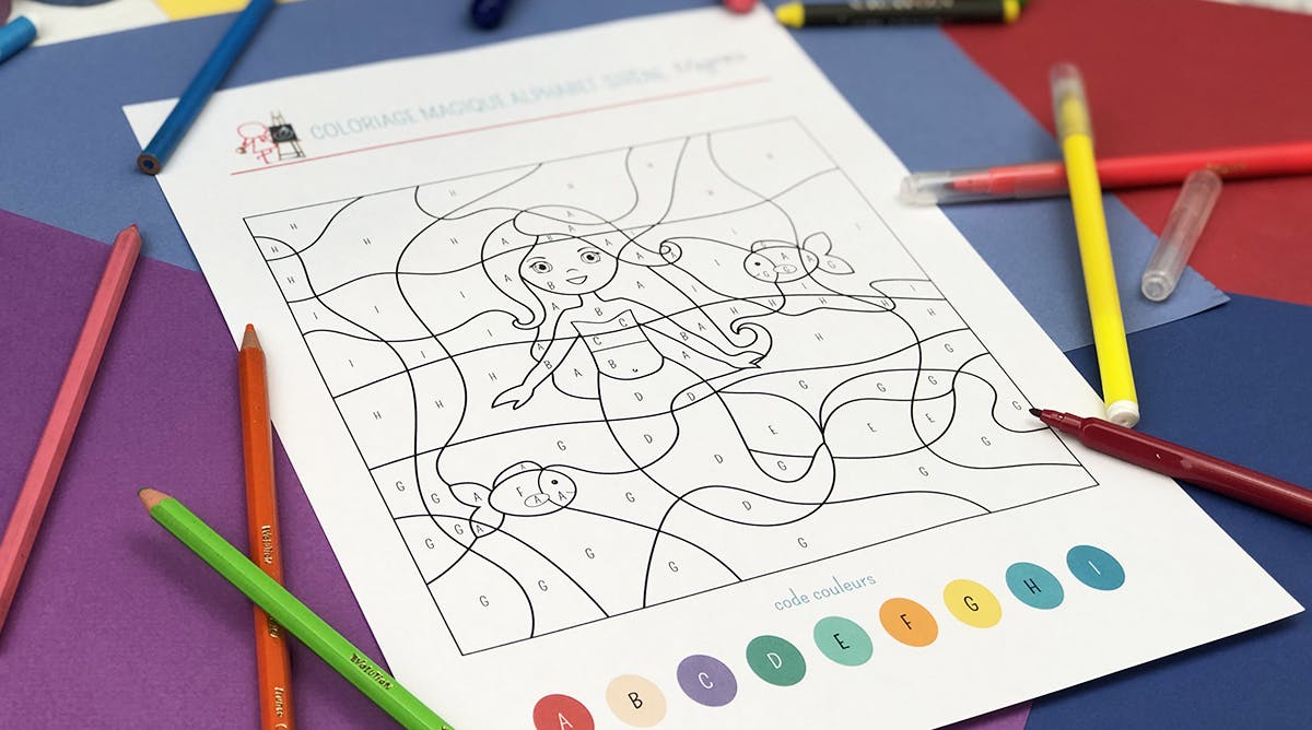 Coloriage Magique Sirène à Imprimer Coloriage magique Alphabet : Sirène | MOMES