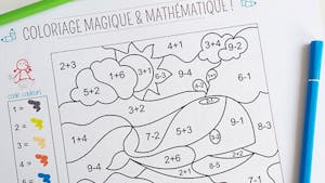 Coloriage magique et mathématique : la baleine