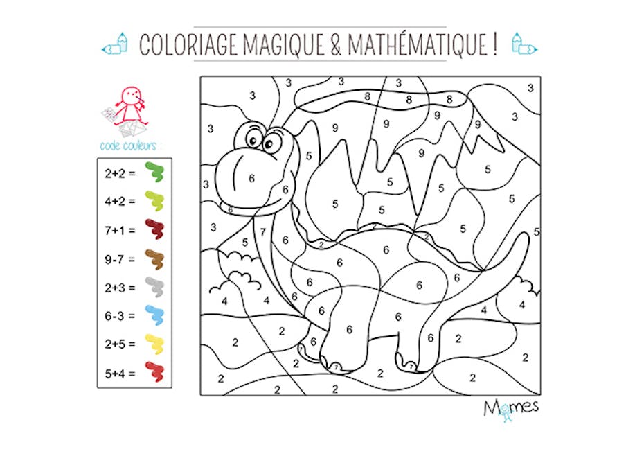 Coloriage Magique Mathematique Difficile Dessin Magique à imprimer