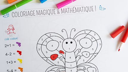 Coloriage magique et mathématique : le papillon