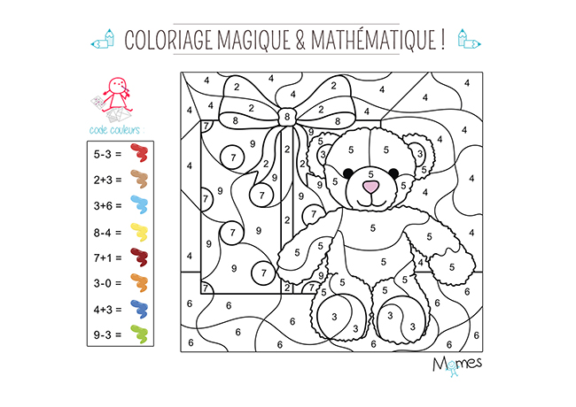 Coloriage magique et mathématique  Noël  MOMES.net