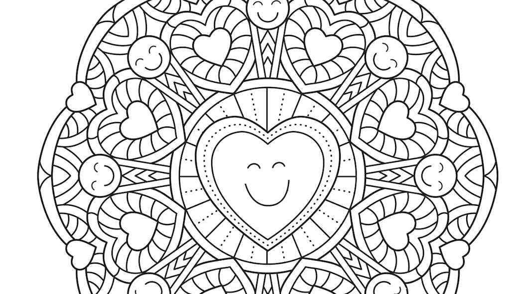 Coloriage mandala coeur  moyen  MOMES.net