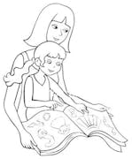 Coloriage mère et fille | MOMES.net