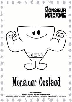 Coloriage Monsieur Costaud