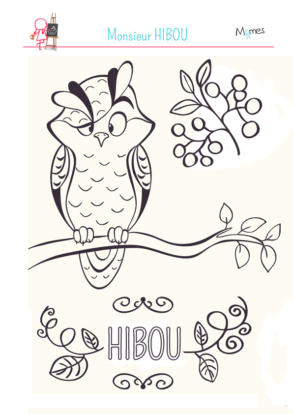 Coloriage Monsieur Hibou Momes Net