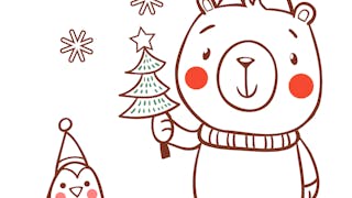 Coloriage ourson de Noël | MOMES.net Coloriage ourson de Noël | MOMES.net