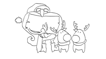 Coloriage Père Noël avec ses rennes  MOMES.net