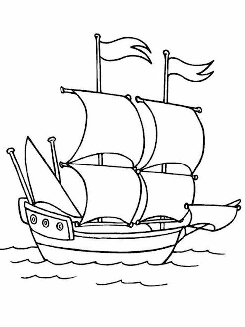 Coloriage bateau de pirate