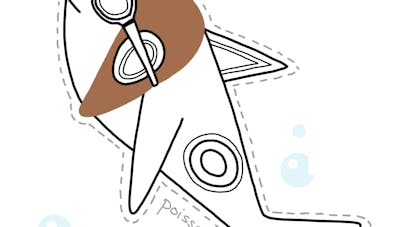 Coloriage poisson d'avril : le poisson pilote Coloriage poisson d'avril : le poisson pilote
