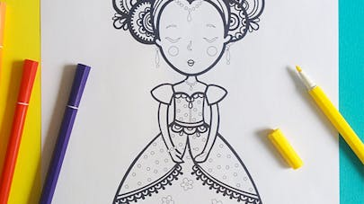 Coloriage princesse indienne Coloriage princesse indienne