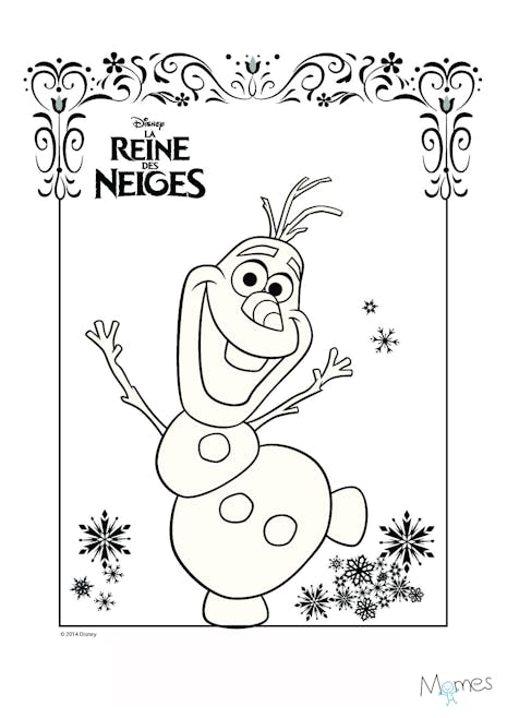 Coloriage Reine des Neiges : Olaf