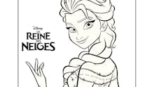 Coloriage Reine des Neiges : portrait d'Elsa
