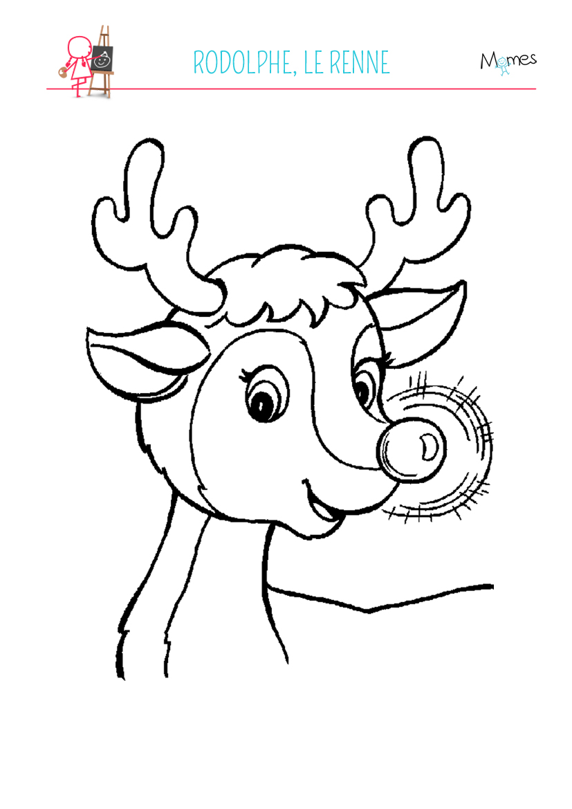 Coloriage Rudolphe le renne du Père Noël  MOMES.net