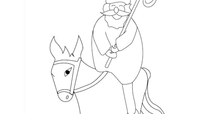 Coloriage Saint Nicolas et son âne | MOMES.net Coloriage Saint Nicolas et son âne | MOMES.net
